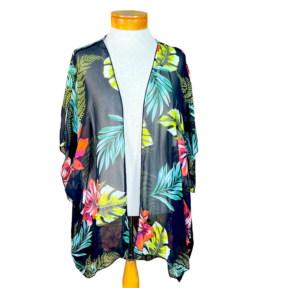 Before You Tropical Print Lightweight Sheer Kimono Size S/CH